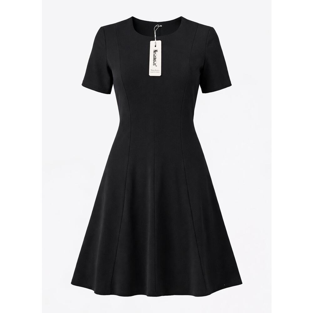 Newshows Black Fit & Flare Dress Modal Blend - Great for Travel - NWT - Medium